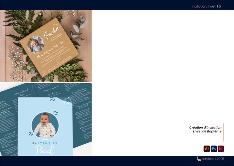 Invitation et livret de baptême