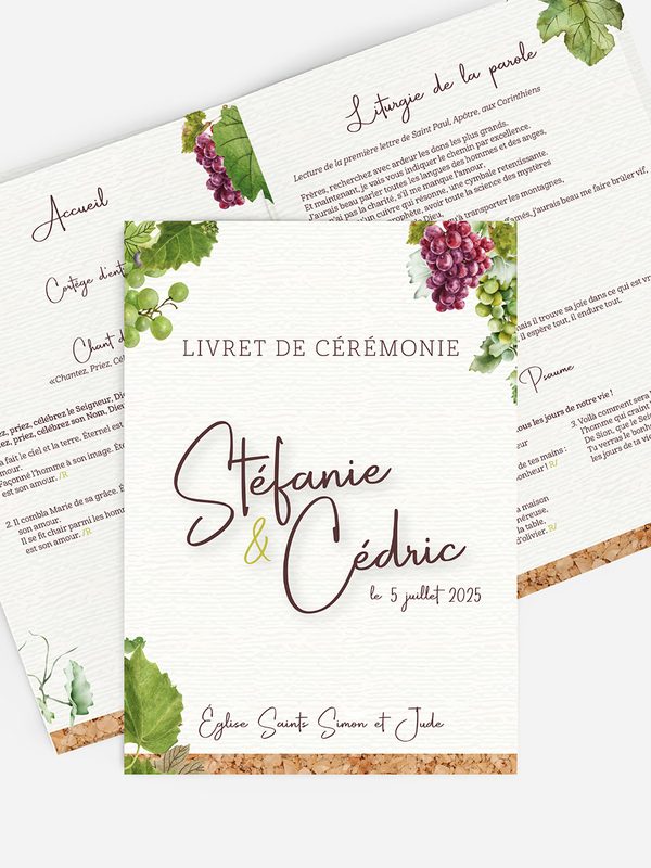Livret de cérémonie de mariage