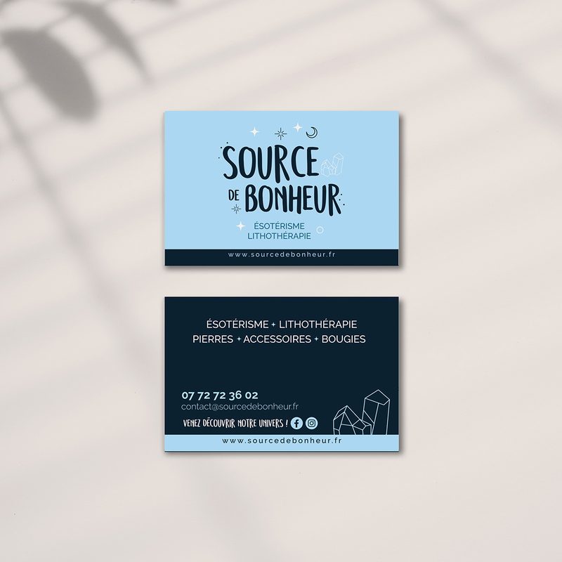 Source de Bonheur : carte de visite, sophrologie et lithothérapie